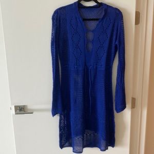 cobalt blue crochet beach dress
